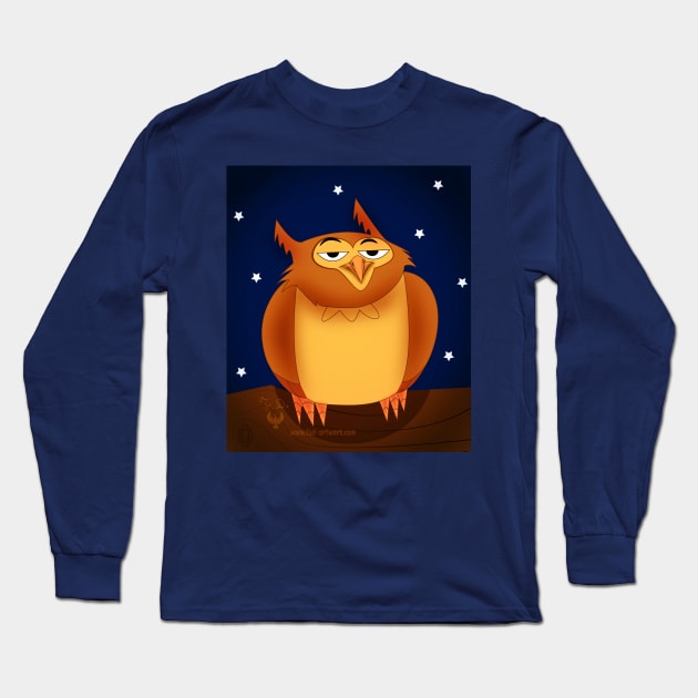 Stuffy Owl Long Sleeve T-Shirt by Fad-Artwork